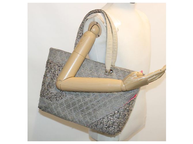 CHANEL Cambon Line Tragetasche Rosa Grau CC Auth am3204 Braun Pink - Ansicht 27