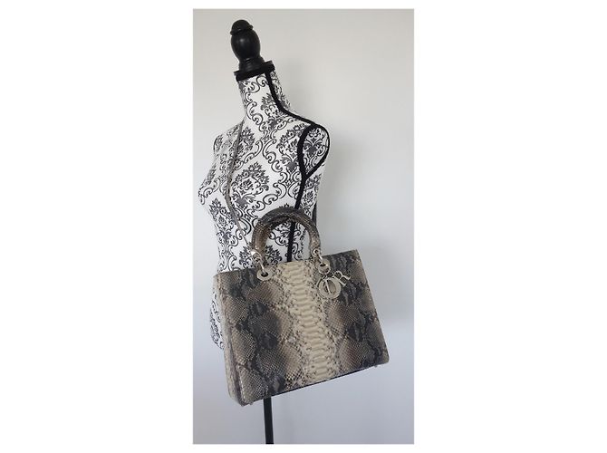 Sac Lady Dior python grand modèle - vue 9