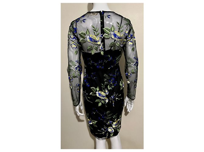 Diane Von Furstenberg Kleid aus DvF-Spitze mit Blumenmuster Schwarz Mehrfarben - Ansicht 3