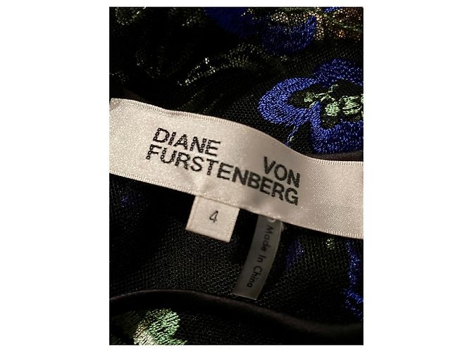 Diane Von Furstenberg Kleid aus DvF-Spitze mit Blumenmuster Schwarz Mehrfarben - Ansicht 4