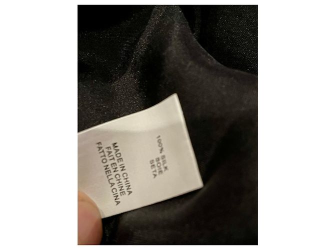 Halston Heritage Trägerloses Seidenkleid aus gehämmerter Seide Schwarz - Ansicht 7