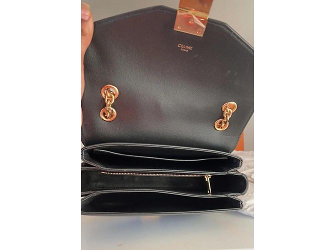 Borsa a mano Céline in pelle nera Nero - vista 8