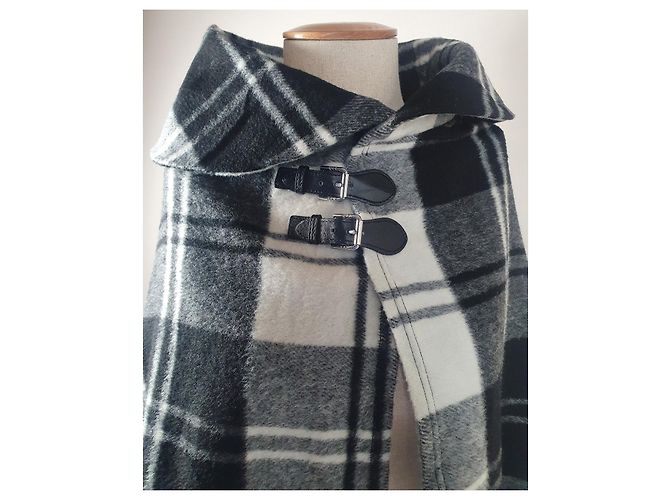 Ralph Lauren Poncho Grau Wolle Mehrfarben - Ansicht 4