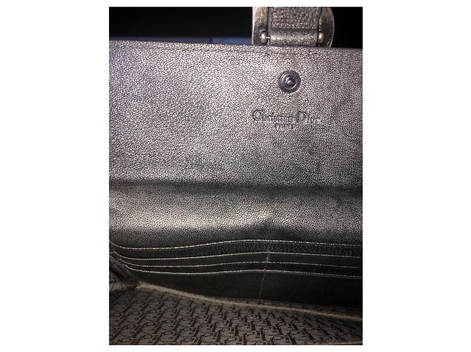 Pochette Dior Cannage in pelle grigia Grigio - vista 4