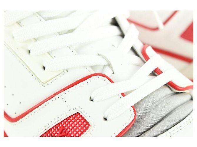 Louis Vuitton Herren 12 US Virgil Abloh High-Top-Sneaker in Weiß x Rot - Ansicht 2