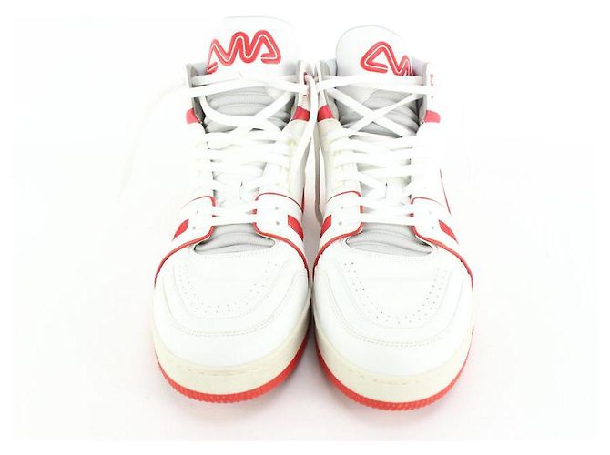 Louis Vuitton Herren 12 US Virgil Abloh High-Top-Sneaker in Weiß x Rot - Ansicht 8