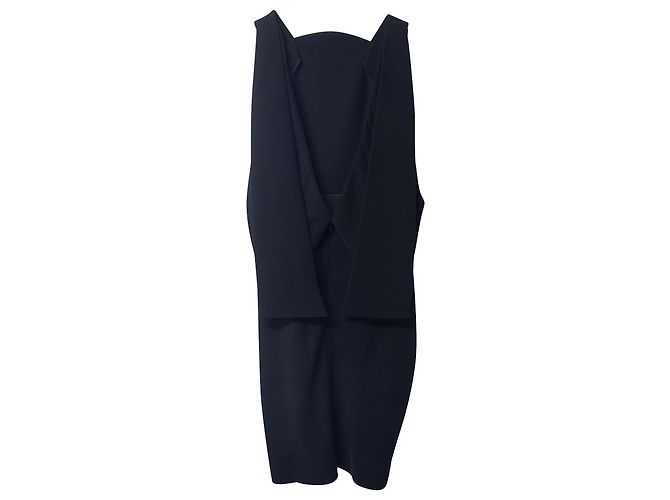 Balenciaga VESTIDO CAPA DRAPEADO CON ESPALDA BAJO EN POLIÉSTER NEGRO - vista 5