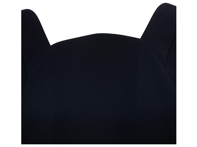 Balenciaga VESTIDO CAPA DRAPEADO CON ESPALDA BAJO EN POLIÉSTER NEGRO - vista 6