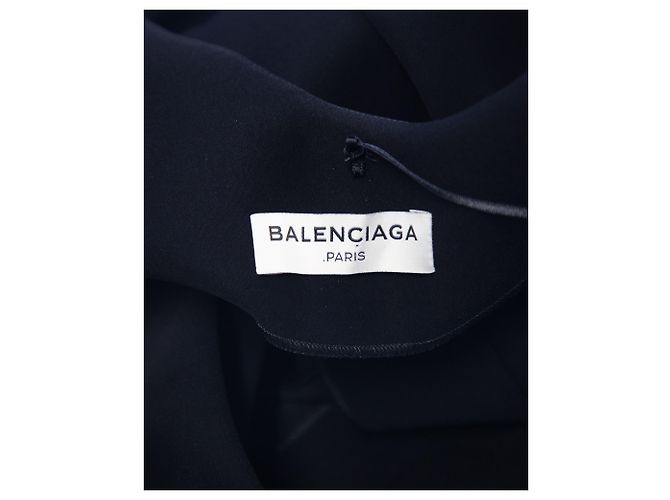 Balenciaga VESTIDO CAPA DRAPEADO CON ESPALDA BAJO EN POLIÉSTER NEGRO - vista 7