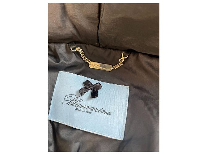 Plumífero Blumarine negro con mangas de piel real - vista 6