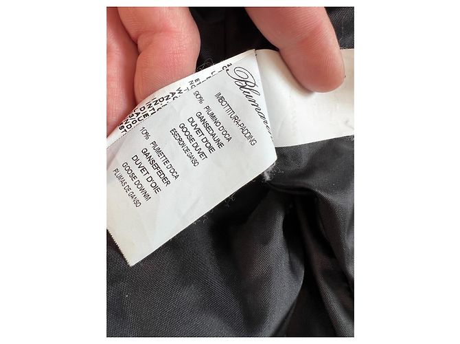 Plumífero Blumarine negro con mangas de piel real - vista 8