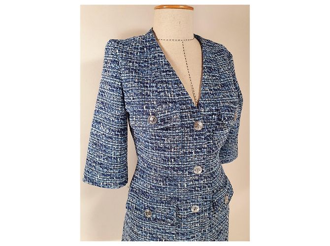 Maje Kleid aus blauem Tweed Größe 40 - Ansicht 2