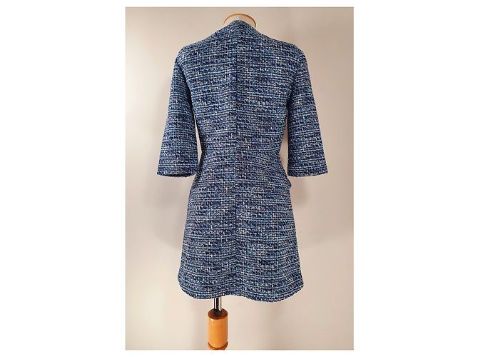 Maje Kleid aus blauem Tweed Größe 40 - Ansicht 5