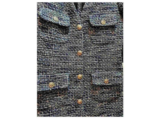 Maje Kleid aus blauem Tweed Größe 40 - Ansicht 6