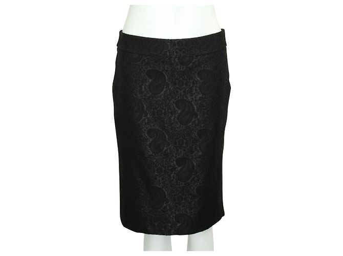 Calvin Klein Gonna a tubino Paisley nera - vista 2