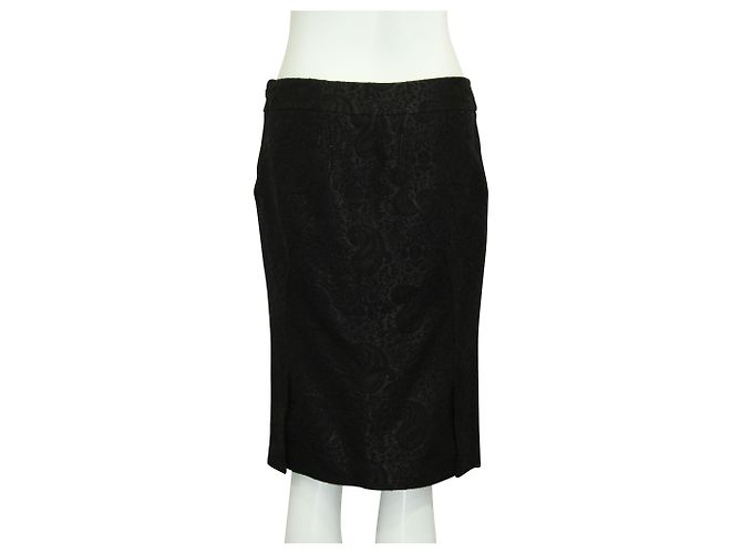 Calvin Klein Gonna a tubino Paisley nera - vista 3