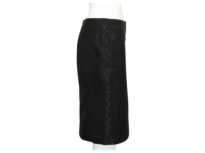 Calvin Klein Gonna a tubino Paisley nera - vista 4