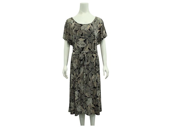 Ann Taylor Kleid mit schwarzem und cremefarbenem Muster - Ansicht 2