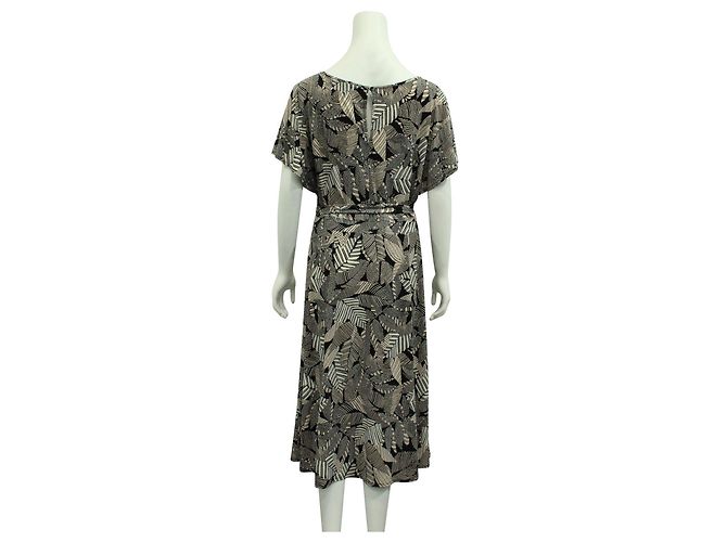 Ann Taylor Kleid mit schwarzem und cremefarbenem Muster - Ansicht 3