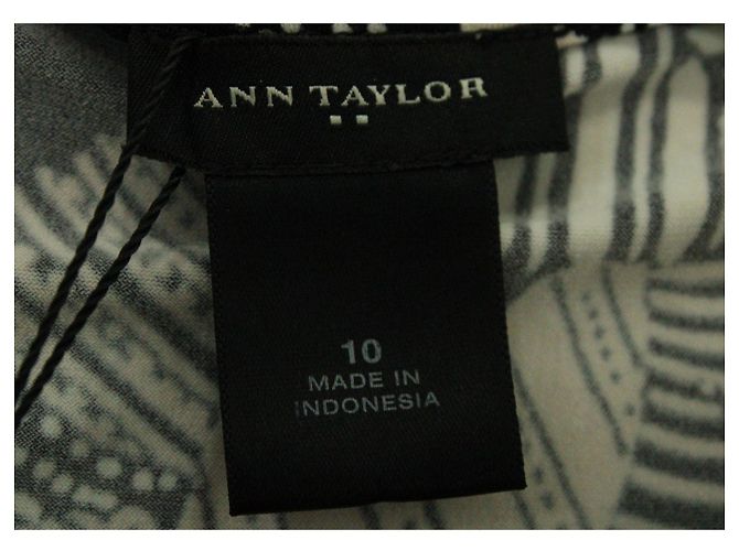 Ann Taylor Kleid mit schwarzem und cremefarbenem Muster - Ansicht 5