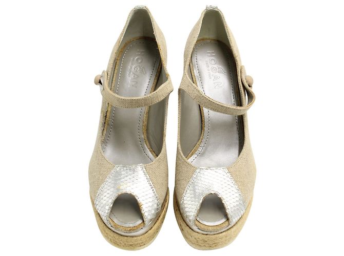 Hogan Espadrillas con zeppa beige - vista 3