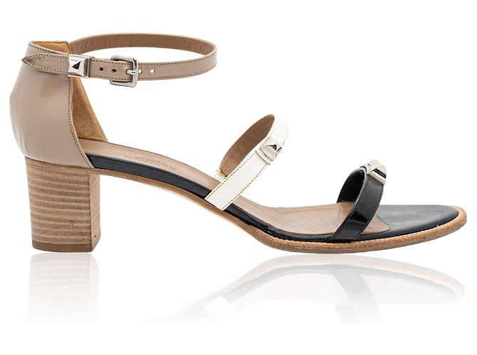 Kelly Hermès Sandalo Eve in pelle tricolore Marrone - vista 2