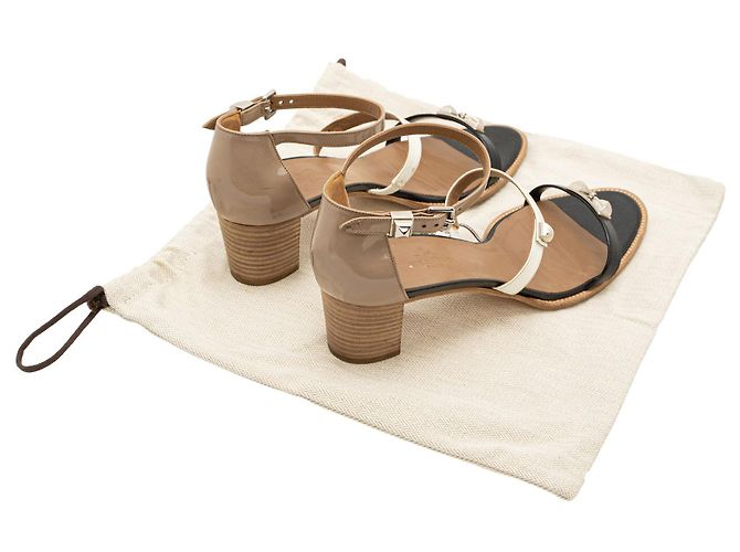 Kelly Hermès Sandalo Eve in pelle tricolore Marrone - vista 6