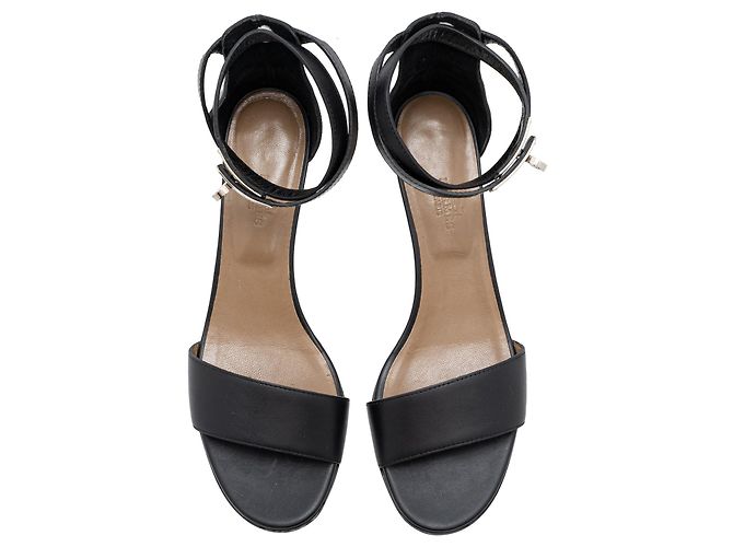 Kelly Hermès Sandali alla caviglia in pelle Manegè Nero - vista 3