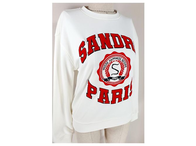 Sandro Sweatshirt aus Baumwolle weiß mehrfarbig M Mehrfarben - Ansicht 2