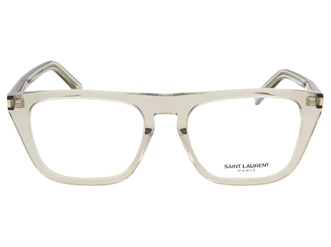 Saint Laurent Square-Frame Acetate Optical Frames Beige Cellulose fibre ref.681903 - Joli Closet