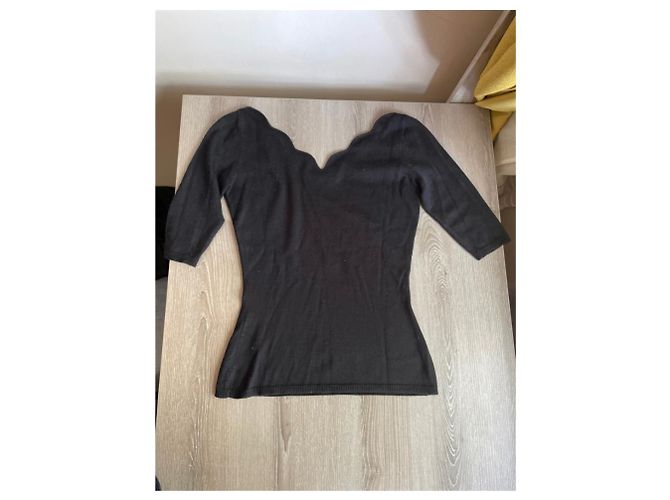 Christian Dior Bluse Schwarz Kaschmir und Seide - Ansicht 2