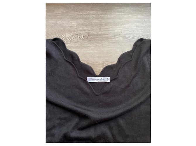 Christian Dior Bluse Schwarz Kaschmir und Seide - Ansicht 3