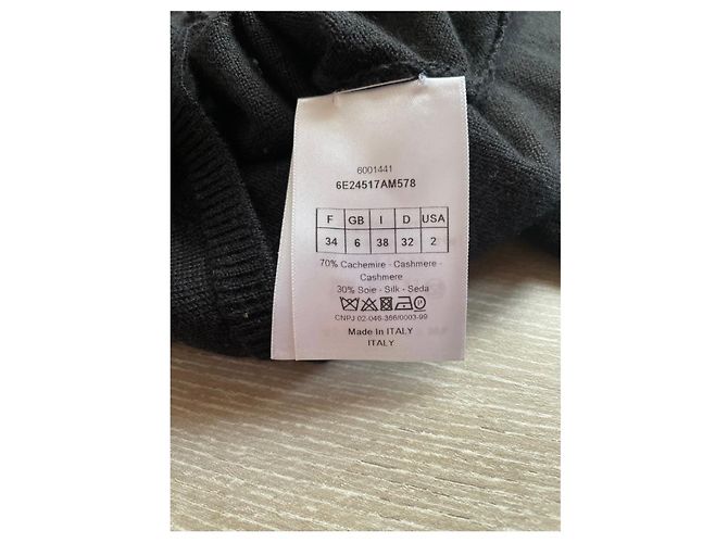 Christian Dior Bluse Schwarz Kaschmir und Seide - Ansicht 4