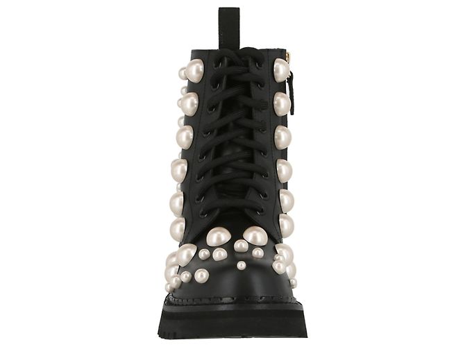 Moschino Botas militares de cuero perlado - vista 4