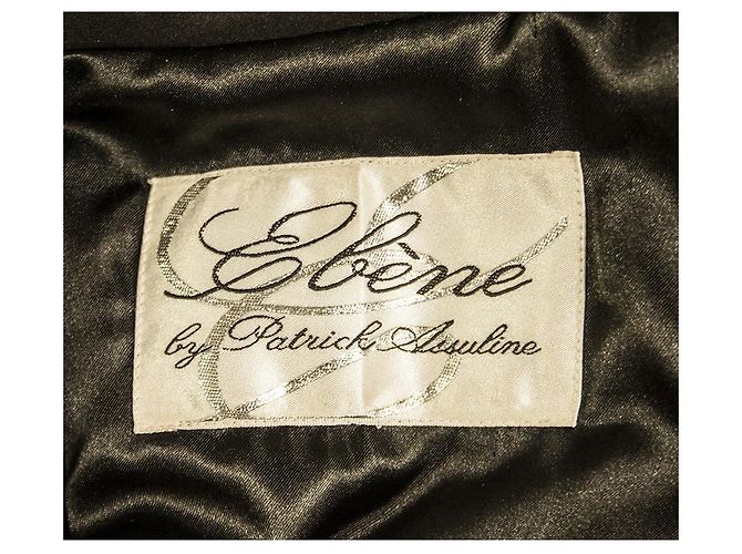 Ebène by Assuline Ebene by Patrick Assuline Black Embroidered Rabbit Fur Collar Cuff Jacket size 2 - view 3