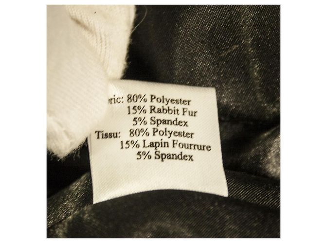 Ebène by Assuline Ebene by Patrick Assuline Black Embroidered Rabbit Fur Collar Cuff Jacket size 2 - view 5
