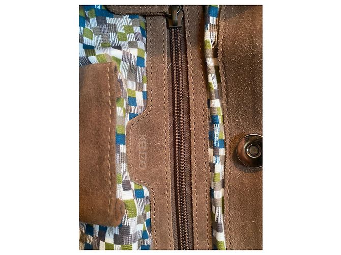 Borsa a mano Kenzo in pelle di cervo marrone scuro - vista 4