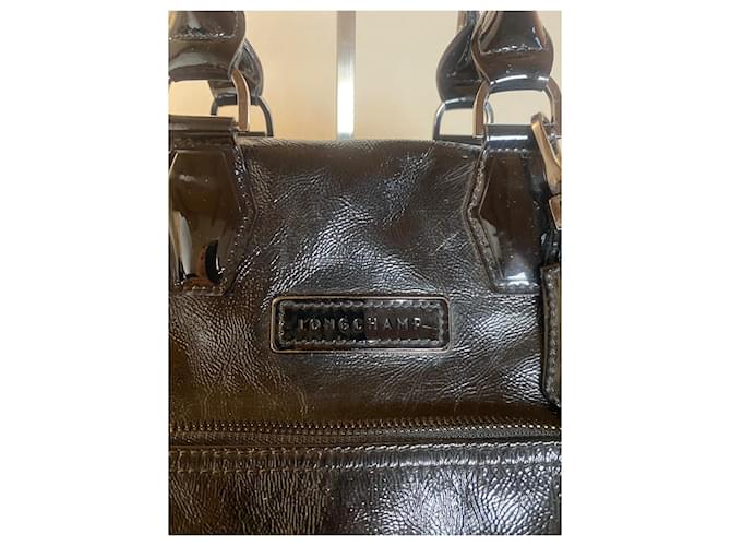 Borsa Bowling Longchamp in vernice nera Nero - vista 3