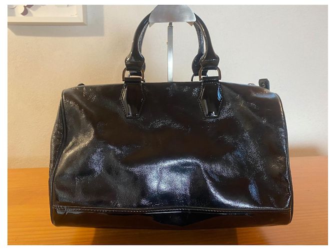 Borsa Bowling Longchamp in vernice nera Nero - vista 5