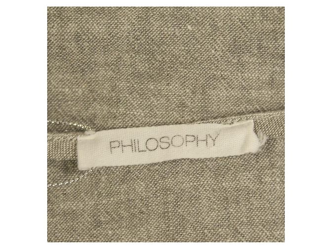 Philosophy Di Alberta Ferretti Philosophy Camicetta a tunica in cotone e lino grigio - Taglia S Grigio antracite - vista 3