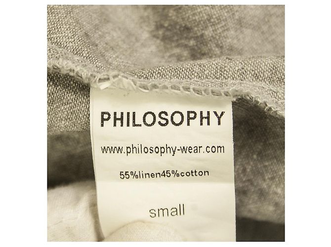 Philosophy Di Alberta Ferretti Philosophy Camicetta a tunica in cotone e lino grigio - Taglia S Grigio antracite - vista 4