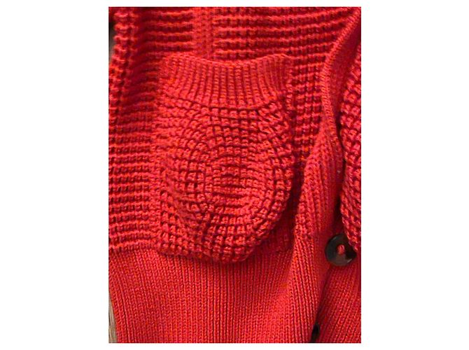 Sonia Rykiel Strickjacke aus Wolle in Rot Koralle - Ansicht 10