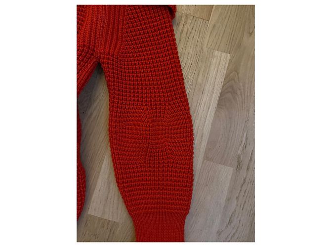 Sonia Rykiel Strickjacke aus Wolle in Rot Koralle - Ansicht 9