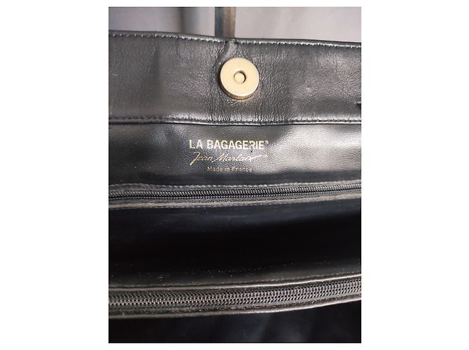 Bolsa de mão La Bagagerie em couro acolchoado preto - vista 10