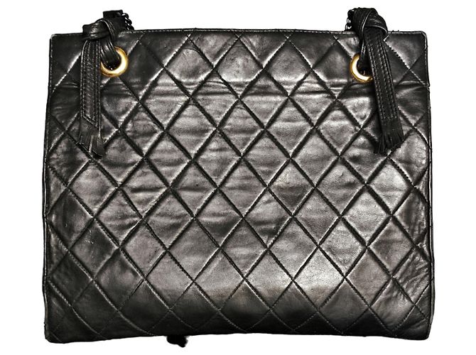 Bolsa de mão La Bagagerie em couro acolchoado preto - vista 2