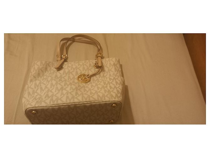 Borsa Michael Kors Beige in Tela - vista 3