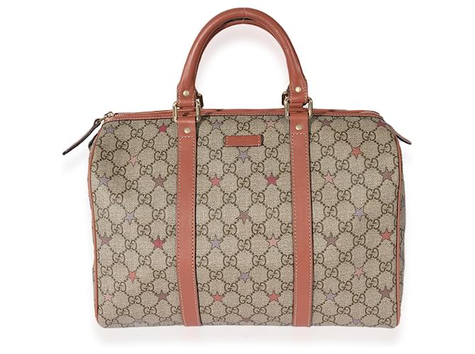 Gucci Gg Supreme Star Joy Boston Bag Brown Leather ref.683034 Joli Closet