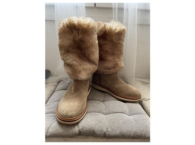 Car Shoes nuevas botas de piel Beige - vista 2
