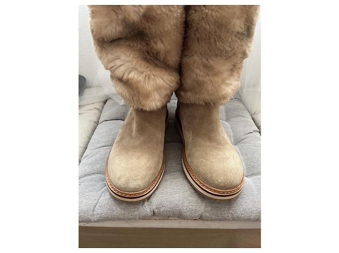 Car Shoes nuevas botas de piel Beige - vista 4