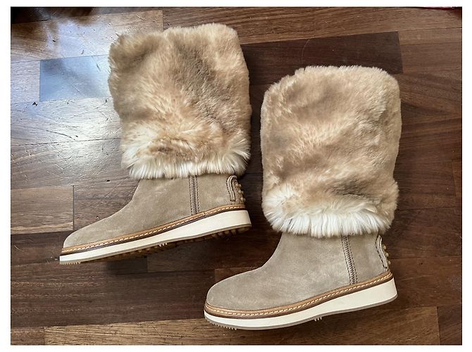 Car Shoes nuevas botas de piel Beige - vista 6